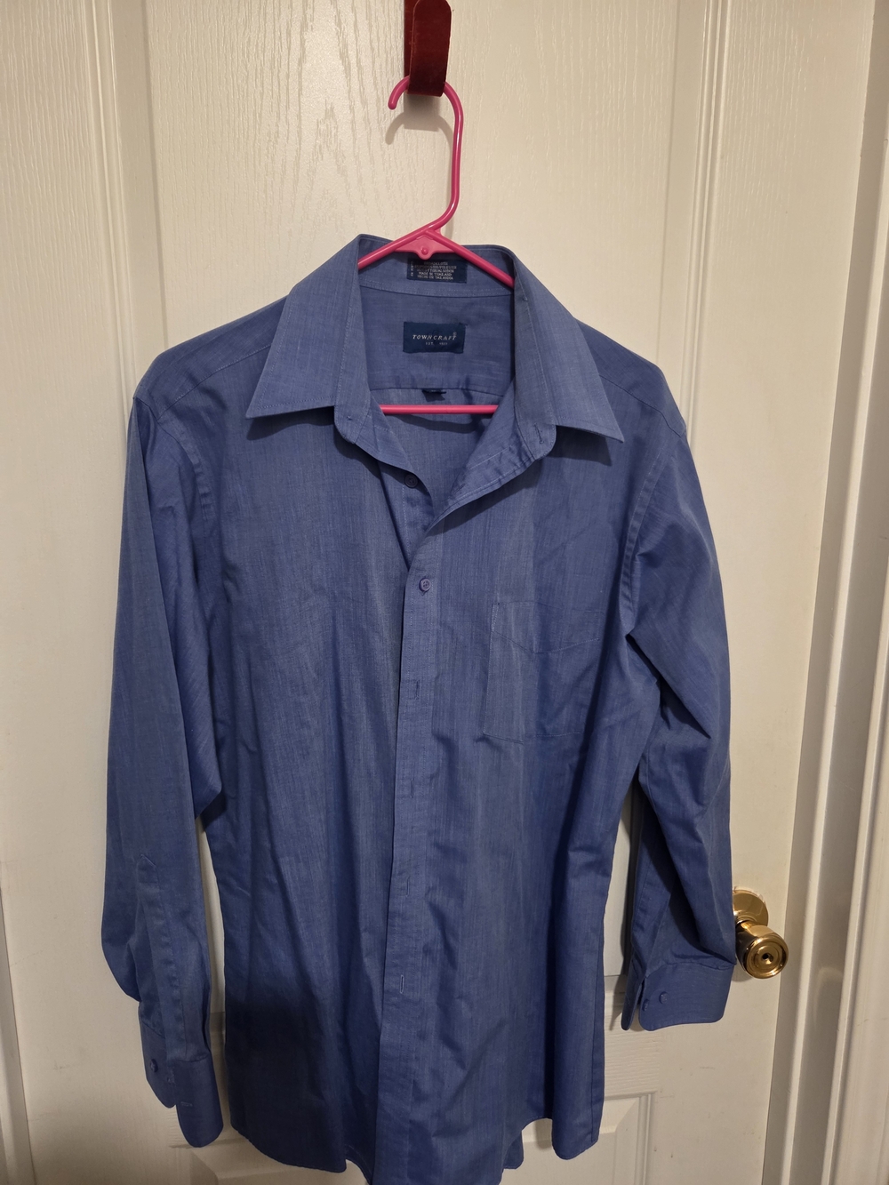 Towncraft Men's Slate Blue Dress Shirt - Long Sleeve
